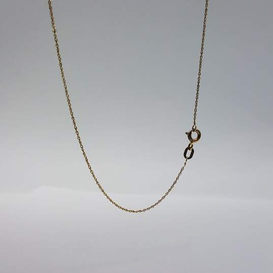 35/9K Gold Emerald Irish Celtic trinity Knot Pendant Necklace 1.8g image number 5
