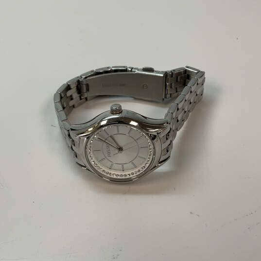Designer Fossil BQ1590 Silver Tone Chain Strap Round Dial Analog Wristwatch image number 3