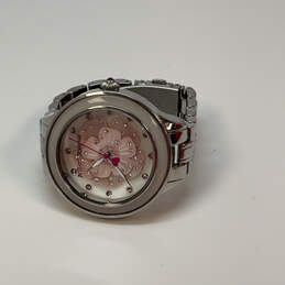 Designer Betsey Johnson Silver-Tone Flower Pop Round Dial Analog Wristwatch alternative image