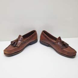 VTG. Mn Allen Edmonds Nashua Tassel Brown Leather Loafers Sz Approx. 11.5 In. Heel Toe
