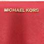 Michael Kors Red Leather Zip Around Wallet image number 4