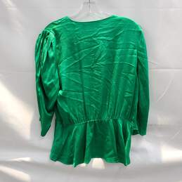 Zara Green Wrap Blouse Top NWT Size L alternative image