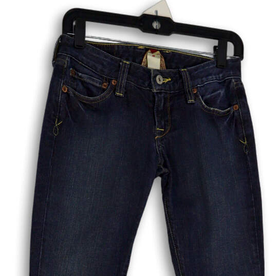 Womens Blue Medium Wash Pockets Stretch Denim Bootcut Leg Jeans Size 0/25 image number 3