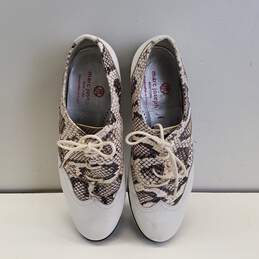 Marc Joseph White Montrose Golf Snakeskin Print Leather Lace Up Oxford Shoes Women's Size 7.5 B alternative image