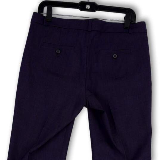 Womens Blue Flat Front Slash Pocket Straight Leg Dress Pants Size 6L image number 4