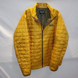 Patagonia Yellow Full Zip Puffer Jacket Men's Size XL