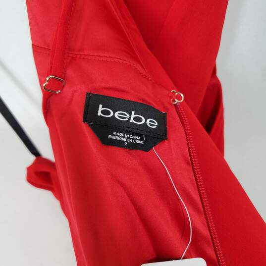 Bebe Women Red Skater Dress 0 NWT image number 3