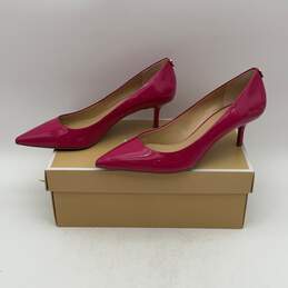 NIB Michael Kors Womens Pink Leather Pointed Toe High Kitten Pump Heels Size 10 alternative image