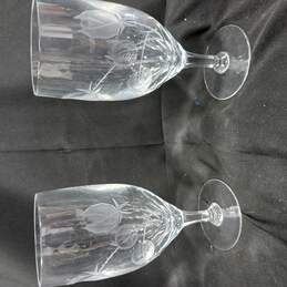 Bundle of 6 Rose Etched 7" Crystal Drinking Glasses alternative image