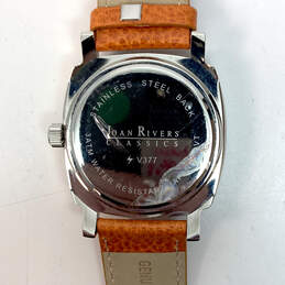 Designer Joan Rivers V377 Silver-Tone Leather Strap Quartz Wristwatch alternative image