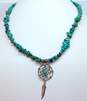 Carolyn Pollack 925 Turquoise Bead Dream Catcher Pendant Necklace 23.5g image number 1