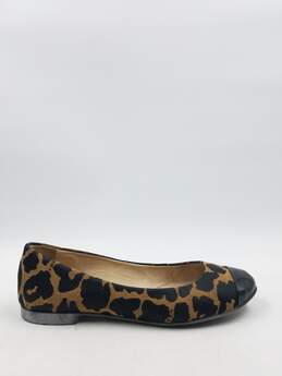 Fendi Leopard Cap Toe Ballet Flats W 6 COA