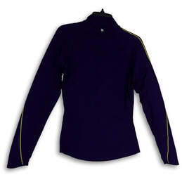 Womes Blue Yellow Long Sleeve Mock Neck Quarter Zip Pullover Jacket Size S alternative image