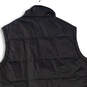 Mens Black Sleeveless Collared Full-Zip Quilted Vest Size X-Large image number 4
