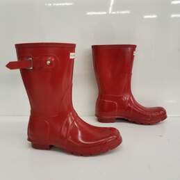 Hunter Red Rain Boots Size 8