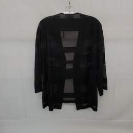Chico's Black Mixed Mesh Open Knit Cardigan Jacket WM Size 3 NWT alternative image