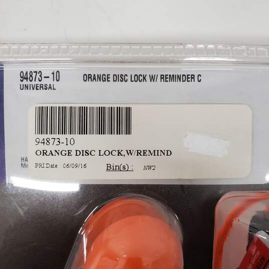 SEALED Harley Davidson Universal Orange Disc Brake Lock w Reminder C image number 3