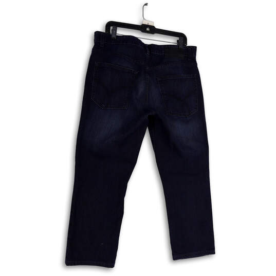Womens Blue Denim Dark Wash Pockets Stretch Straight Leg Jeans Size 34/30 image number 2
