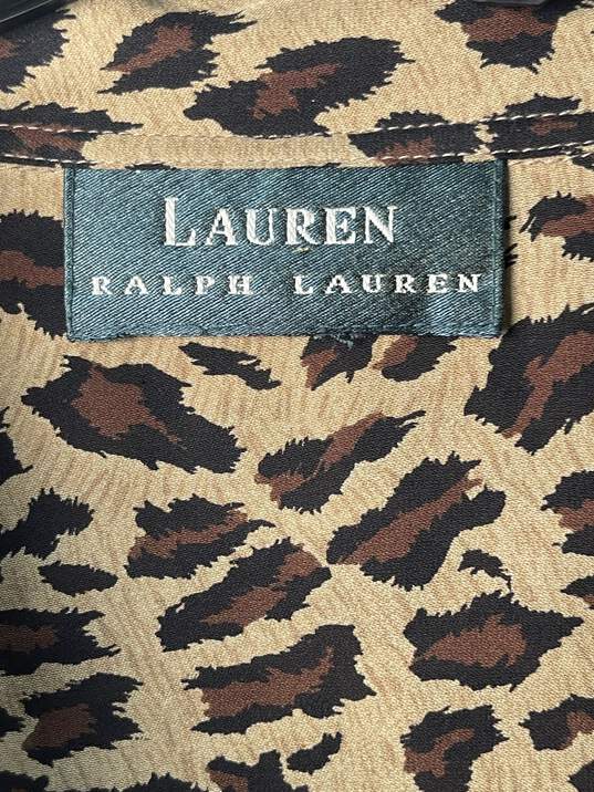 Lauren Womens Animal Print Button Up Blouse Size approx. 40 (no size label) image number 3