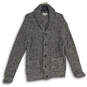 Mens Gray Knit Long Sleeve Pockets Button Front Cardigan Sweater Size M image number 1