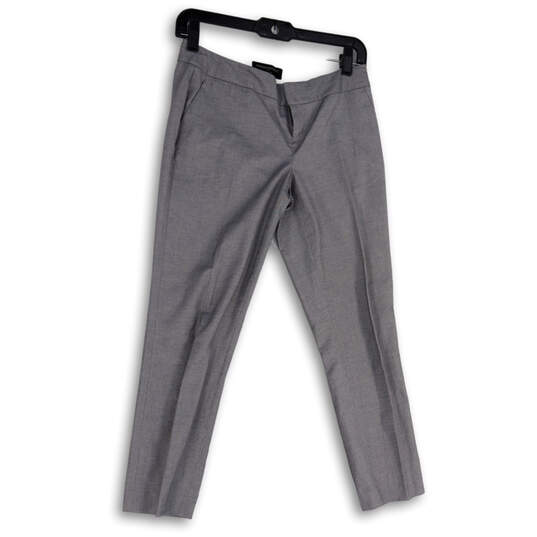 Womens Gray Slash Pockets Flat Front Straight Leg Dress Pants Size 00P image number 1