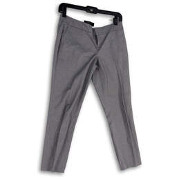 Womens Gray Slash Pockets Flat Front Straight Leg Dress Pants Size 00P