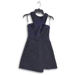 NWT TopShop Womens Blue Glitter Sleeveless Short Mini Dress Size 2