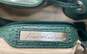 Kenneth Cole Green Leather Studded Drawstring Satchel Hobo Bag image number 6