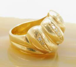 Elegant 14K Yellow Gold Diamond Accent Swirl Ring 19.0g alternative image