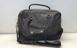 Levenger Brown Leather Zip Laptop Briefcase Messenger Bag alternative image