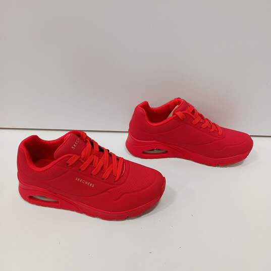 Skechers Street LA Air-Cooled Memory Foam Red Sneakers Size 7.5 image number 4