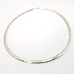 CM Sterling Silver Flat Omega Necklace 17in 20g