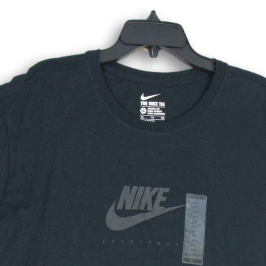 Nike Mens Black Graphic Print Crew Neck Short Sleeve Pullover T-Shirt Size XXL image number 3
