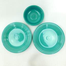 Fiesta ware Turquoise Blue 10 1/2" Dinner Plates Set of 2 & 1 Bowl