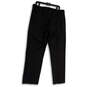 Mens Black Gray Pinstripe Flat Front Pocket Straight Leg Dress Pants Sz 34R image number 2