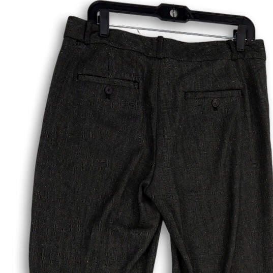 Womens Gray Flat Front Slash Pockets Straight Leg Dress Pants Size 10 image number 4