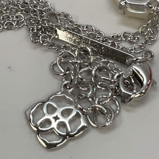 Designer Kendra Scott Elisa Silver-Tone Oval Shape Classic Pendant Necklace image number 4
