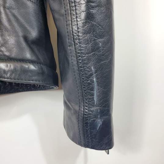 Karl Lagerfeld Men Black Leather Jacket M image number 6