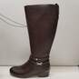Liz Claiborne LC Townsend Brown PU Tall Knee Riding Zip Boots Size 11 M image number 2