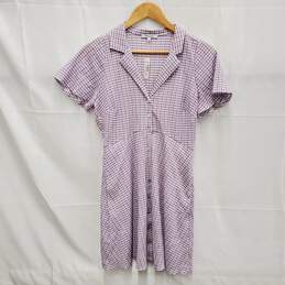 NWT Madewell WM's Kacie Mini Shirtdress in Lavender Plaid Size 6
