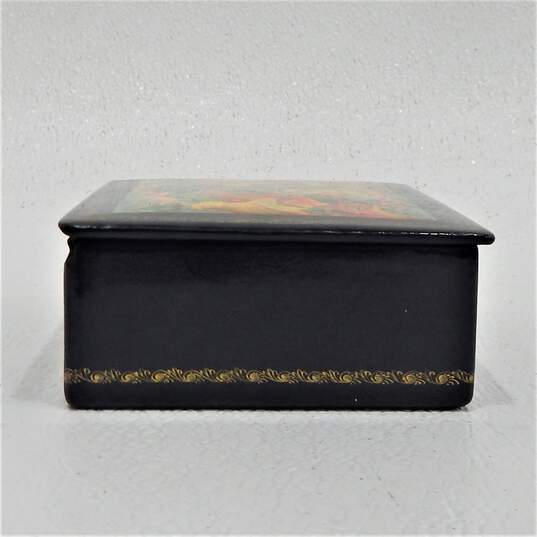 Vintage Ruslan and Ludmila Pushkin Russian Hand Painted Lacquer Box Mstera image number 7