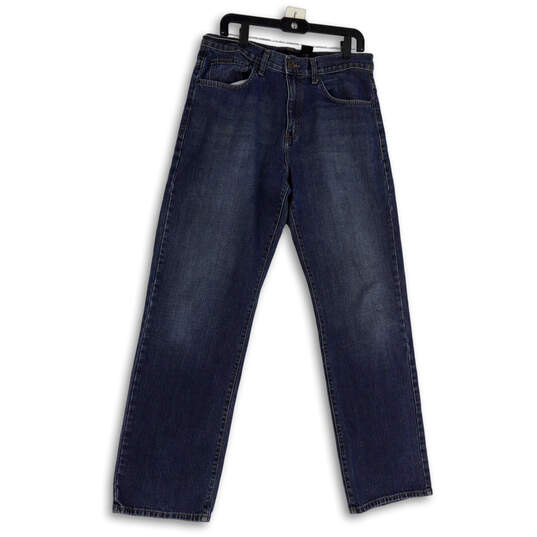Womens Blue Medium Wash Coin Pocket Modern Denim Straight Jeans Size 34 image number 1