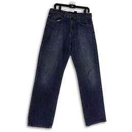 Womens Blue Medium Wash Coin Pocket Modern Denim Straight Jeans Size 34