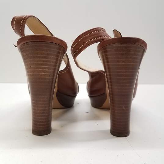 Coach Evelyn Leather Slingback Heeled Sandals Women's Size 10.5B image number 4