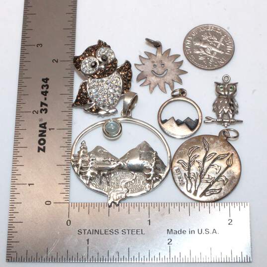 Bundle of 5 Sterling Silver Nature Pendants - 26.2g image number 8