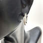 Designer Coach Silver-Tone Pave Rhinestone Versatile Hoop Earrings image number 4