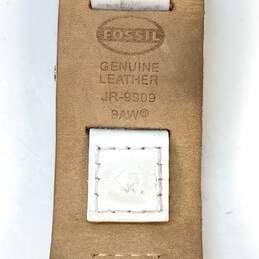 Designer Fossil BAW JR-9909 Silver-Tone White Leather Strap Analog Wristwatch alternative image