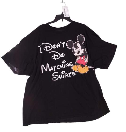 Mens Black Mickey Mouse Graphic Short Sleeve Round Neck T Shirt Size XXL image number 4