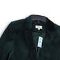 NWT Womens Green Velvet Notch Lapel Long Sleeve One Button Blazer Size 4p image number 3