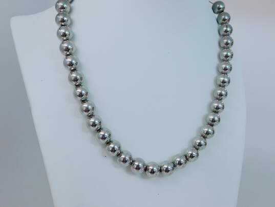 Vintage Hobe Silver Tone Beaded Necklace 65.4g image number 1
